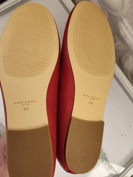 Marc Fisher "Evie" Medium Red Ballet Flats. NIB. Size 9 - Picture 7 of 9